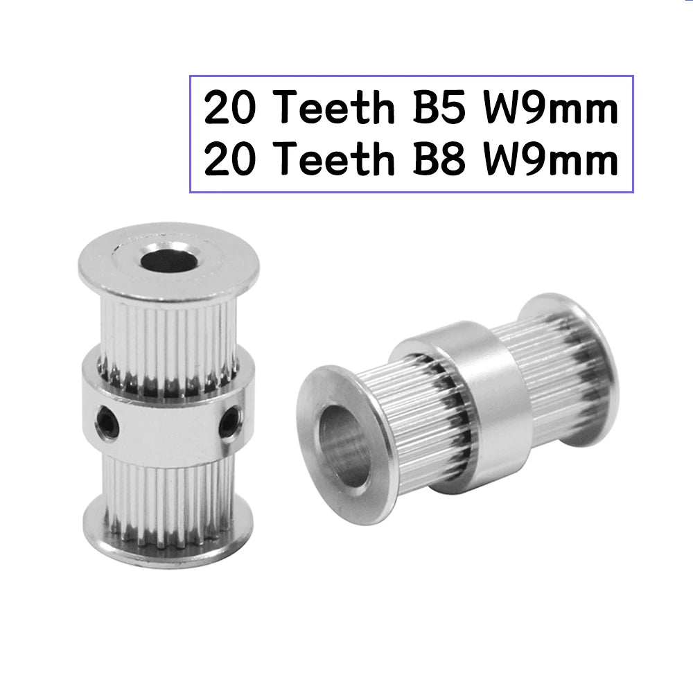 Custom GT2-20T Double head Bore: 5mm/8mm and width : 10mm Synchronous wheel 3D Printer Part Timing pulley 2 GT for 3d print For Reprap Manufacturer
