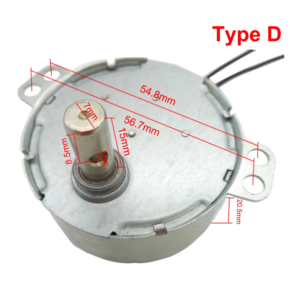 Custom Bringsmart Four Types Of Shaft 110V/220V CW/CCW Permanent Magnet Synchronous Motor 5V-240V For Fan DIY TYC-50 Manufacturer