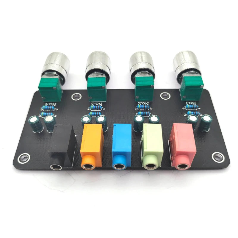 Custom 1 Input 4 Output AUX Hub Audio Distributor Signal Selector Switch Audio Source Switcher udio amplifier board pcb assembly Manufacturer