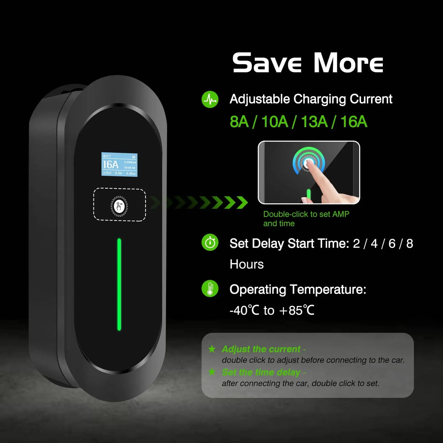 Custom Level 2 11KW 16A 3P EV Charging Wallbox Wallmount IEC 62196 Type 2 5M Cable with CEE Red Plug for Electric Vehicle Charger EVSE Manufacturer