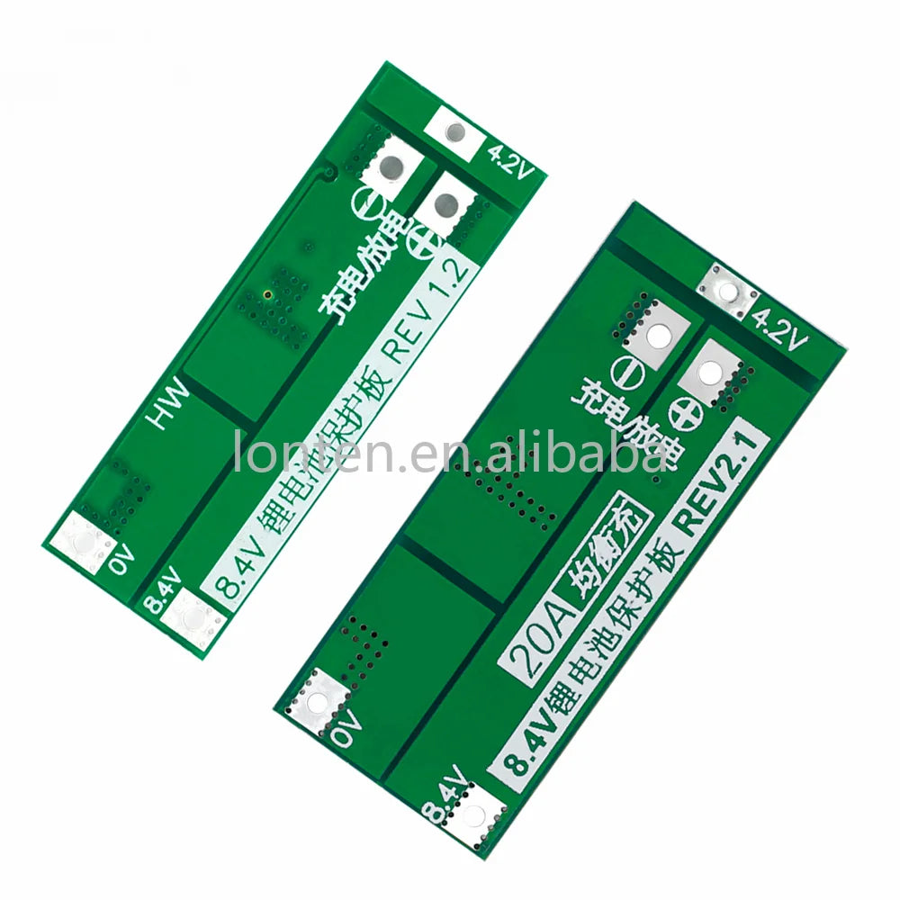 Custom 2S 20A 7.4V 8.4V 18650 Lithium Battery Protection Board/BMS Board Standard/Balance For DIY Manufacturer