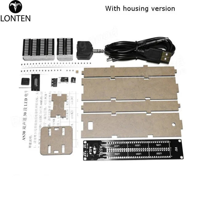 Custom Lonten Unsolder!!! Dual Channel AS30 Binaural 30 Segment LED DIY Kit Music Spectrum VU Meter Manufacturer