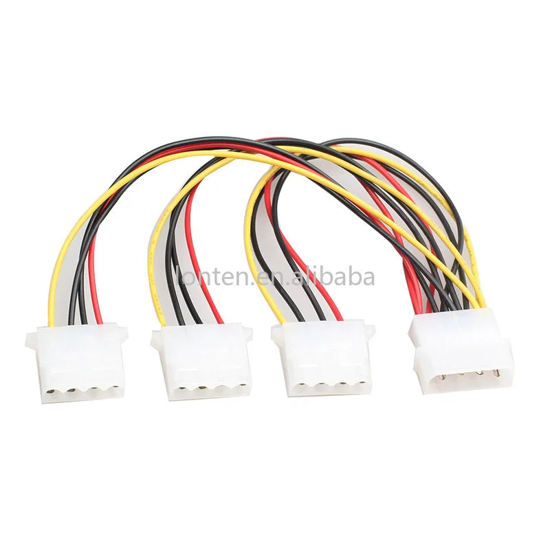 Custom Custom 4Pin IDE Power Cables 4 Pin Molex Male To 3 Port Molex IDE Female Power Supply Splitter Adapter Cable 20cm 22AWG Manufacturer