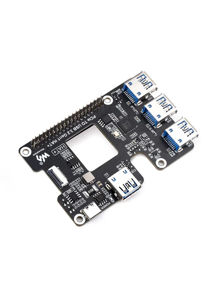Raspberry Pi 5 PCIe 4-Port USB 3.0 Expansion HAT - High-Speed USB Hub Board for Pi 5