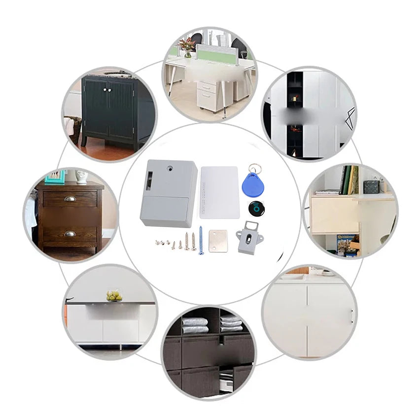 Custom Lonten Invisible RFID card Smart Cabinet Battery Powered Induction DIY Smart drawer Lock smart Door lock Manufacturer