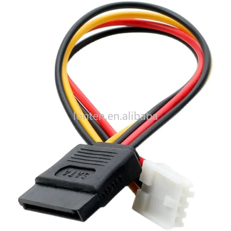 Custom ITX Power Cord SATA 15P Female To Small 4PIN Female 2.54mm Pitch To SATA Power Supply Line 18AWG 20cm Manufacturer