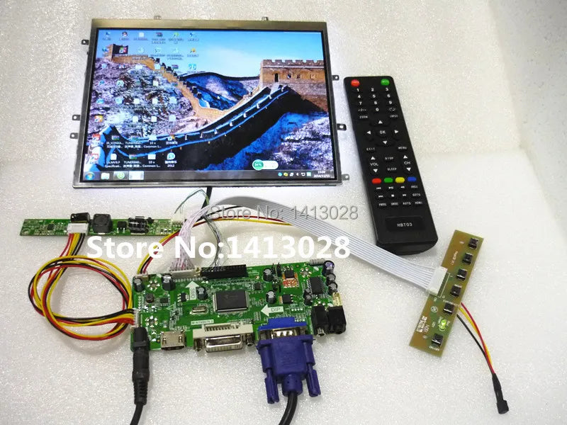 Custom HD+DVI+VGA+Audio LCD driver board +9.7 inch LTN097XL01 1024*768+LVDS cable +LED driver board +OSD keypad +raspberry pi 3a Manufacturer