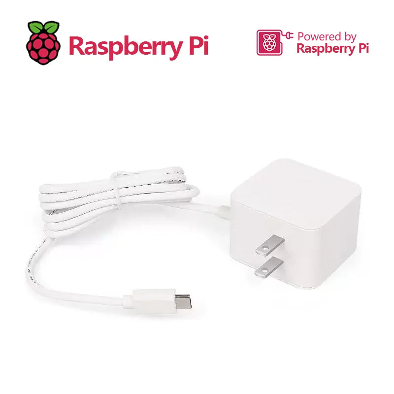 Official Raspberry Pi 5 Power Supply 27W USB-C Adapter 5.1V 5A with PD Standard Support US Plug-in