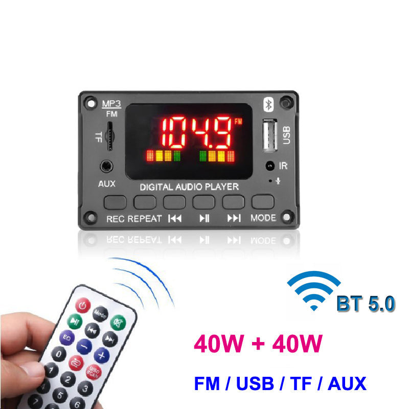 2*40W Digital Audio Decoder Board FM MP3 Player Class D Stereo DIY Speaker USB Recording Power Amplifier pcb assembly Customize