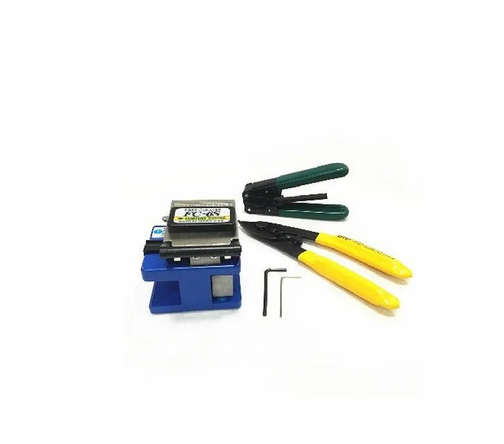 Custom 10 In 1 FTTH Fiber Optic Tool Kit with FC-6S Fiber Cleaver and Optical Power Meter 1-5MW Visual Fault Locator Wire stripper Manufacturer