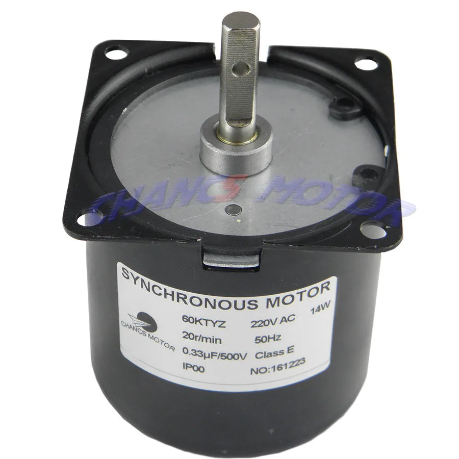 Custom 60KTYZ SYNCHRONOUS MOTOR  FOR MACHINERY SPIN AC 220V 20RPM CW/CCW 14W With Bracket Manufacturer