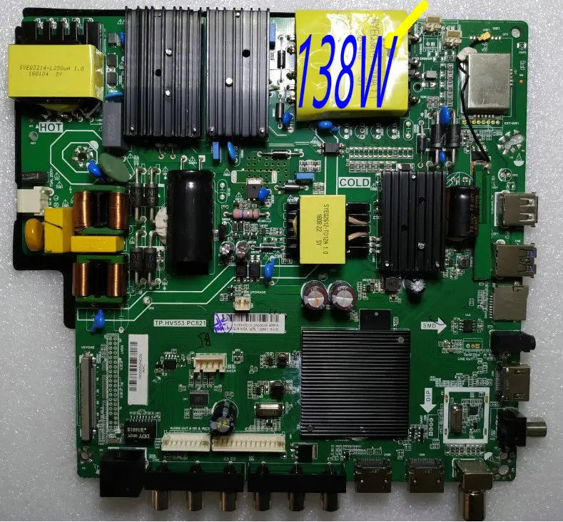 Custom Pcba TP.HV553.PC821 4K WiFi network TV motherboard 4 core chip 1GDDR+8G EMMC Send remote control Manufacturer