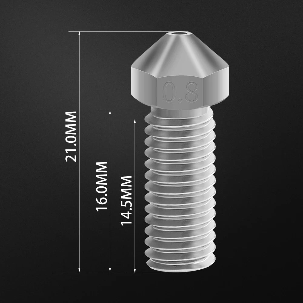 Custom 3D Printer Parts NF-V6 Plated Copper Volcano Nozzle 0.4mm 0.6mm 0.8mm M6 For V6 Volcano J-head Hotend Manufacturer