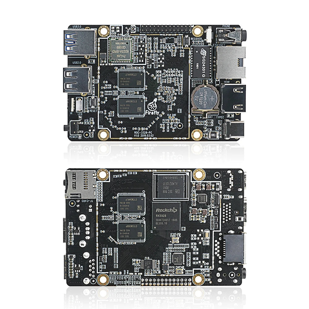 Custom Firefly ROC-RK3328-PC Mini PC RK3328 Quad-core Cortex-A53 64-bit Processor Mali-450 GPU Android/Linux RK3328PC Custom PCB Manufacturer