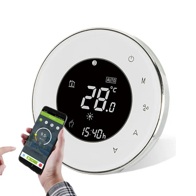 Custom WiFi fan coil programmable controller LCD touch screen digital indoor thermostat TUYA smart thermostat Manufacturer