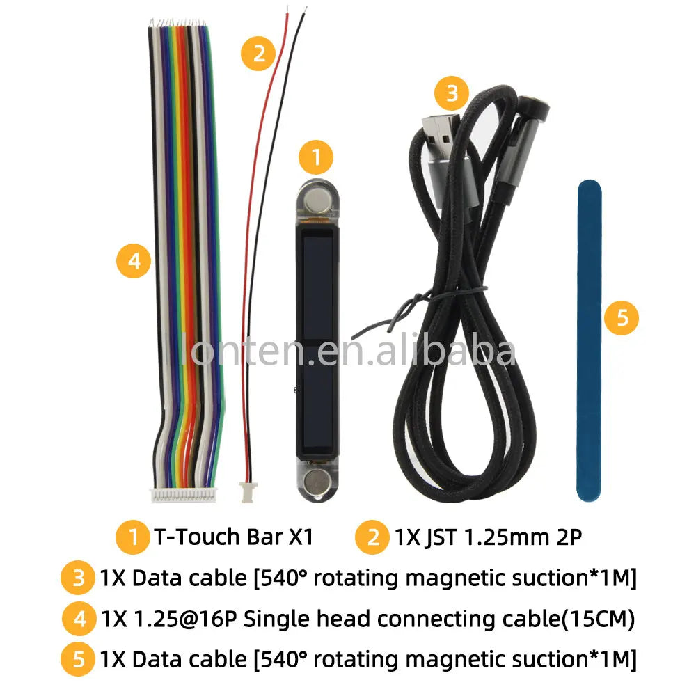 Custom T-Touch Bar ESP32-S3 Touch Display Bar Development Board ESP32-S3R8 WiFi BT Module Magnetic Round USB Connector Manufacturer