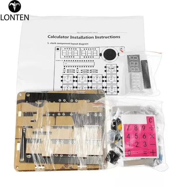 Custom Lonten DIY MCU Calculator Kit Digital Tube Calculator with Six bright red 7 segment LED module subtract, multiply, divide functi Manufacturer