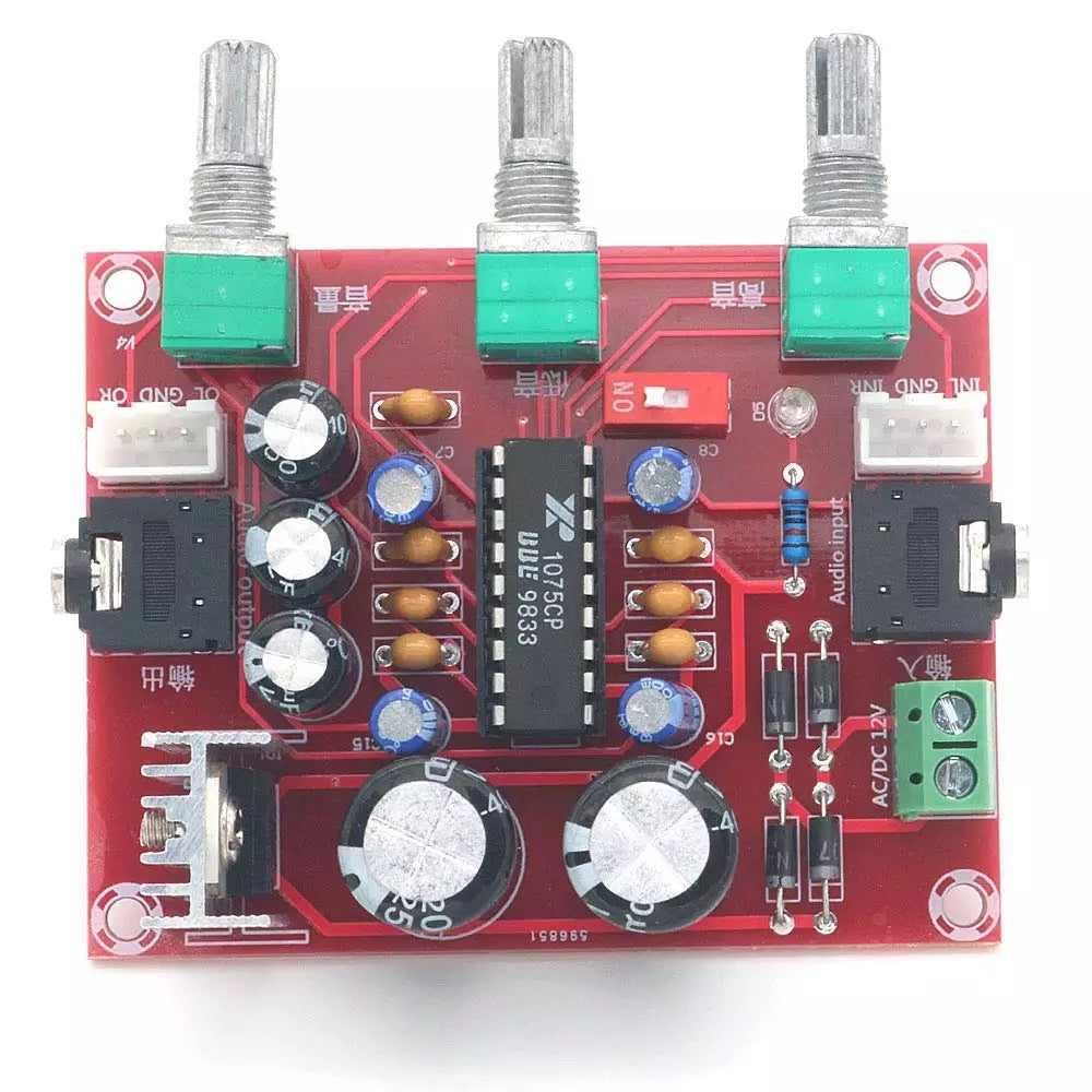 XR1075 Preamp tone Board Audio treble bass adjustment equalizer Pre audio amplifier board  pcb assembly customize