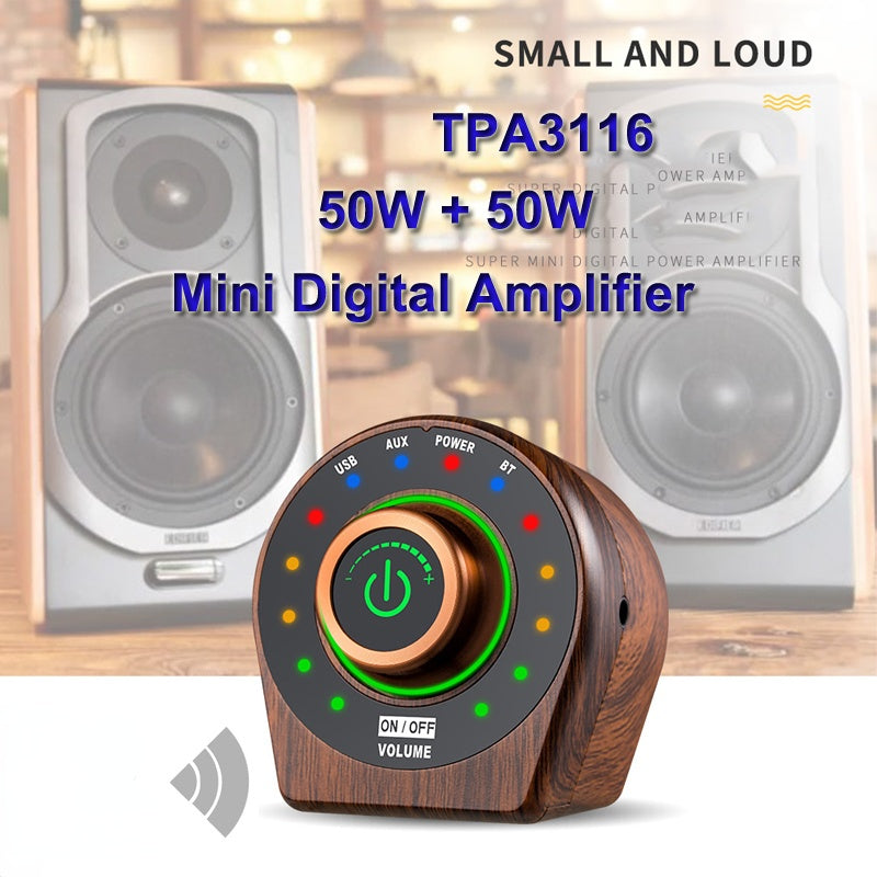 50W+50W  5.0 TPA3116 Class D Digital Power Audio Amplifier Wooden Retro Stereo HiFi Amplificador Home Theater AMP pcb assembly