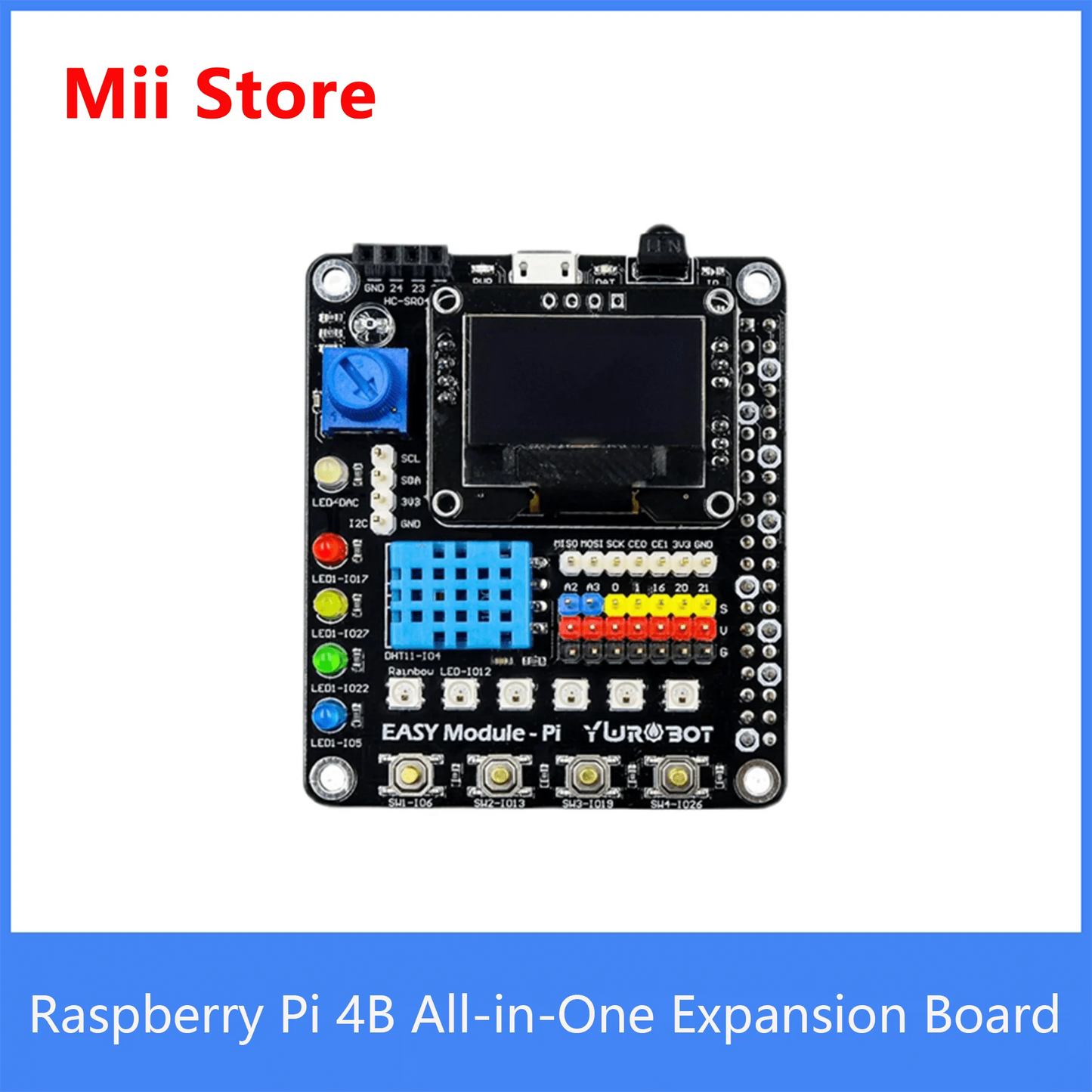 Custom Raspberry Pi 4B all-in-one expansion board easy module pi with OLED sensor module DHT11 for 4B/3B Manufacturer