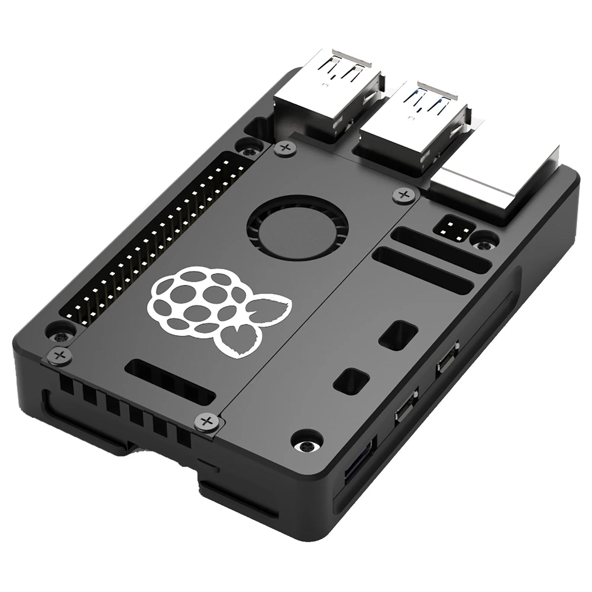 Custom  Raspberry Pi 5 Ultra-Thin CNC Aluminum Case with Fan Active Cooler (N311)