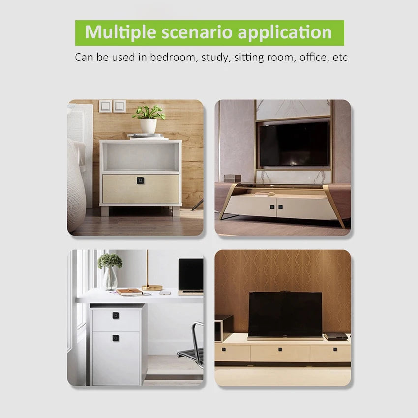 Custom Lonten smart lock Cabinet Biometric Keyless Wooden Box Furniture Drawer Fingerprint Locks fingerprint lock Manufacturer