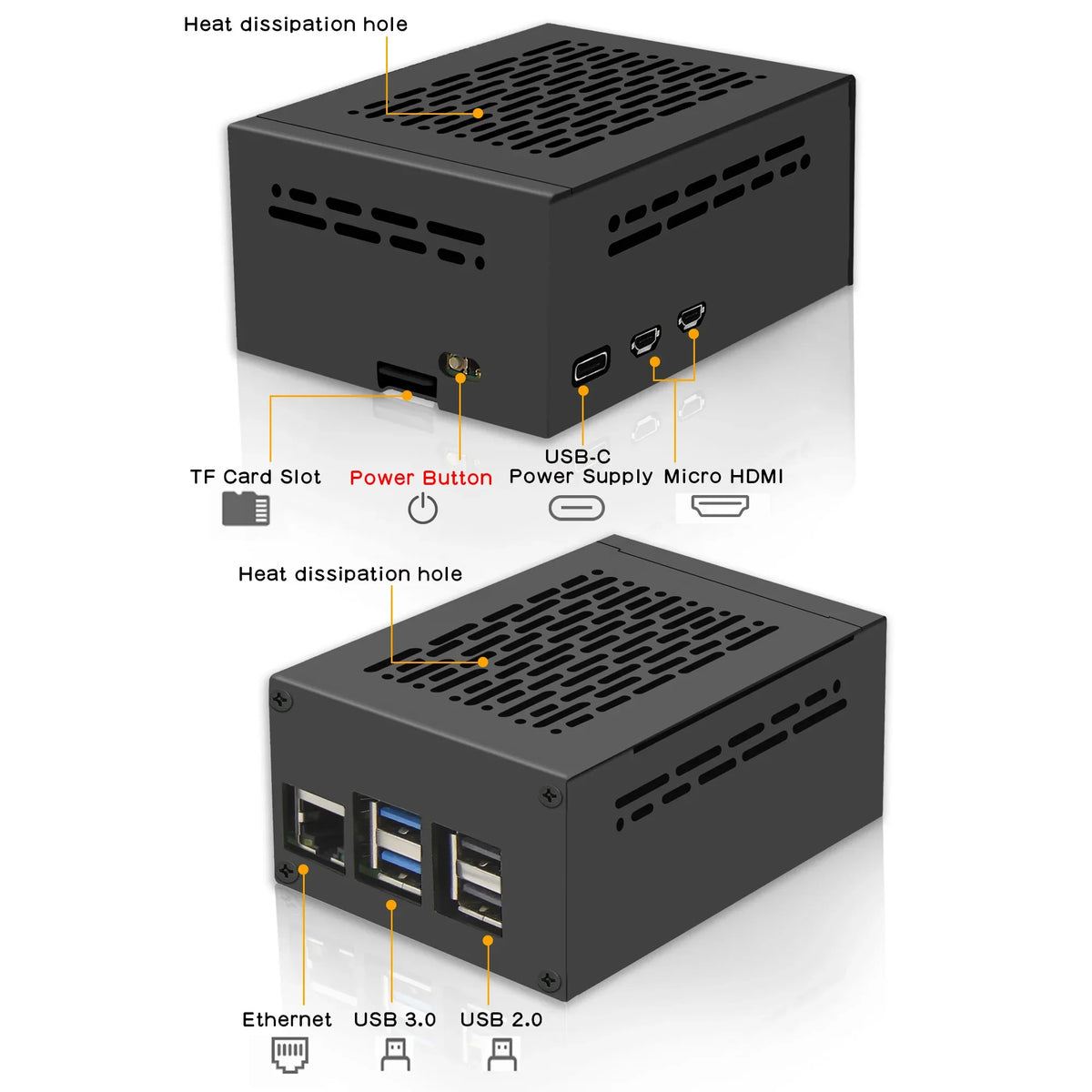 X1001 PCIe to NVMe Shield with P579 Metal Case for Raspberry Pi 5
