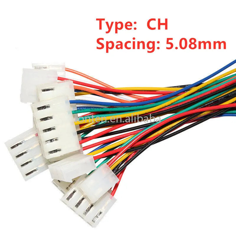 Custom CH5.08 22AWG 2/3/4/5/6/7/8/9/10Pin 5.08mm Pitch 20cm long Electronic Cable Terminal Housing Connector Plug Wire Harness Manufacturer