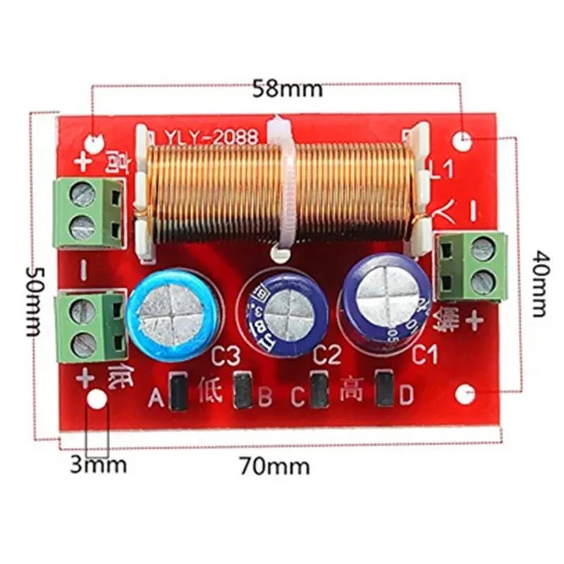 Custom 1Pcs YLY-2088 double 2 way 400W Adjustment treble/bass frequency divider speaker audio crossover filter modules Manufacturer