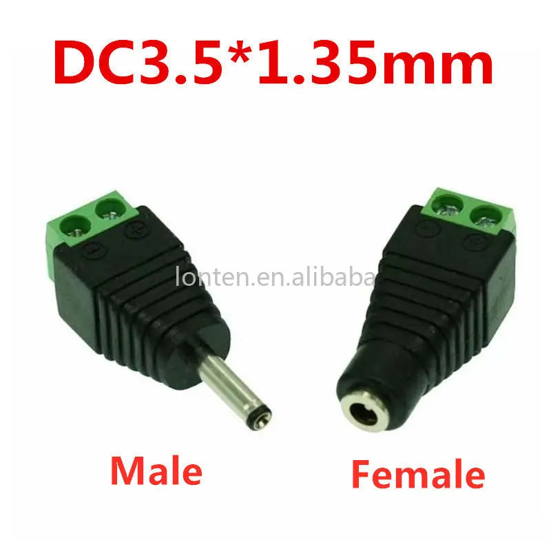 Custom 10Pcs Male Female DC Power Plug Connector 3.5x1.35mm 1.35mm x 3.5mm Needn't Welding DC Plug Adapter 12V 24V For CCTV Manufacturer