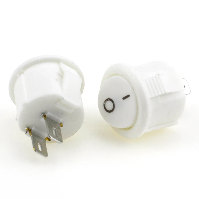 Custom 5pcs/10pcs 16mm Diameter Small Round Boat Rocker Switches Black Mini Round Black White Red 2 Pin ON-OFF Rocker Switch Manufacturer