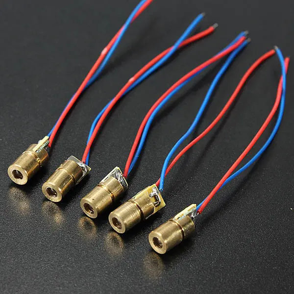 Custom 10Pcs/lot DC 5V 5mW 650nm 6mm Laser Dot Diode Module brass Copper Head Tube Manufacturer