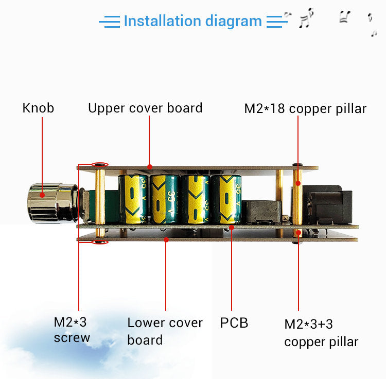 DA7498E 2*150W Audio Power Amplifier Stereo Subwoofer Theater AUX Equalizer AMP amplifier audio pcb assembly