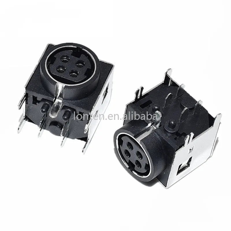 Custom 10pcs DIN3/DIN4 Audio Video Connector S-video PCB Mount 3P/4Pin Din Socket Metal Case DIN-422 Manufacturer