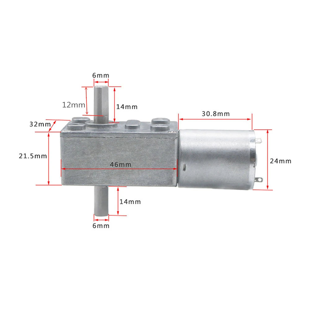 Custom 12V Volt DC Worm Geared Double Shaft Motor 6V Dual Output Shaft Reducer Motors 24V DC Reversed Reduction Self-lock JGY370 Manufacturer