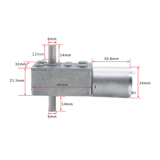 Custom 12V Volt DC Worm Geared Double Shaft Motor 6V Dual Output Shaft Reducer Motors 24V DC Reversed Reduction Self-lock JGY370 Manufacturer