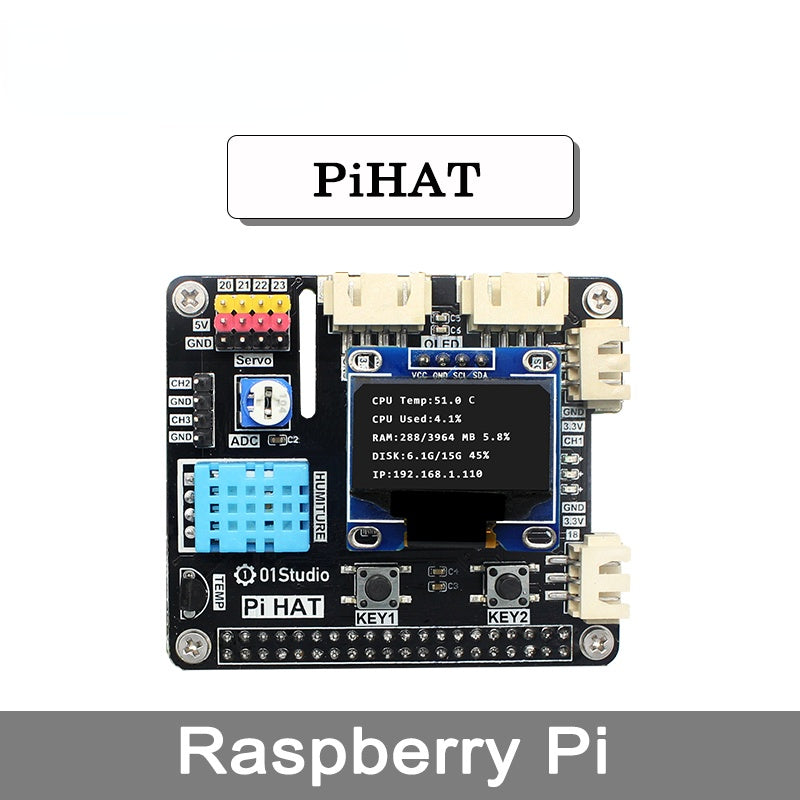 Custom PCB lighting pcba PiHAT Raspberry Pi 4 3B+ 4B Development Demo Expansion Board Module Python Programming 2G 4G 8G