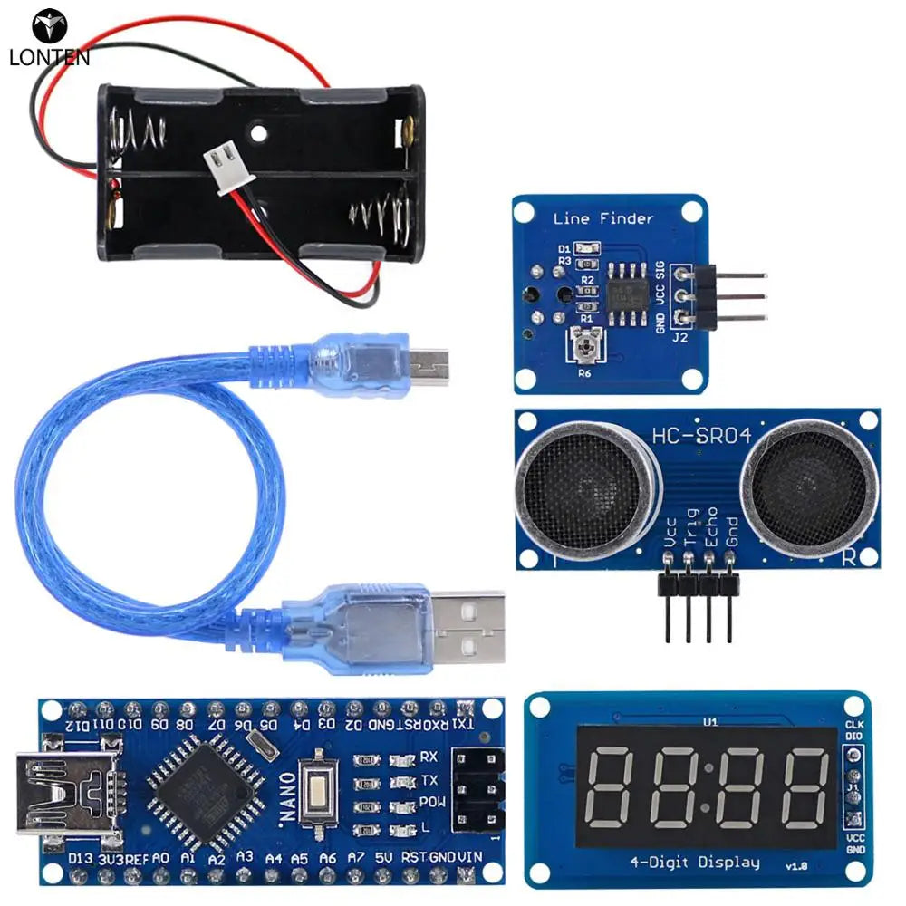 Custom Lonten 4WD 433MHz Wireless JoyStick Remote Control Rubber Wheel Gear Motor DIY Smart Car Kit for arduinos High-tech Programmable Manufacturer