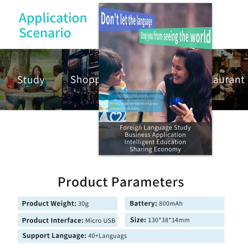 Custom Mirrored Tempered Glass Voice Translator  Photo Translation Smart Speech Business Real-time G6 Translator Multi-Languag Manufacturer