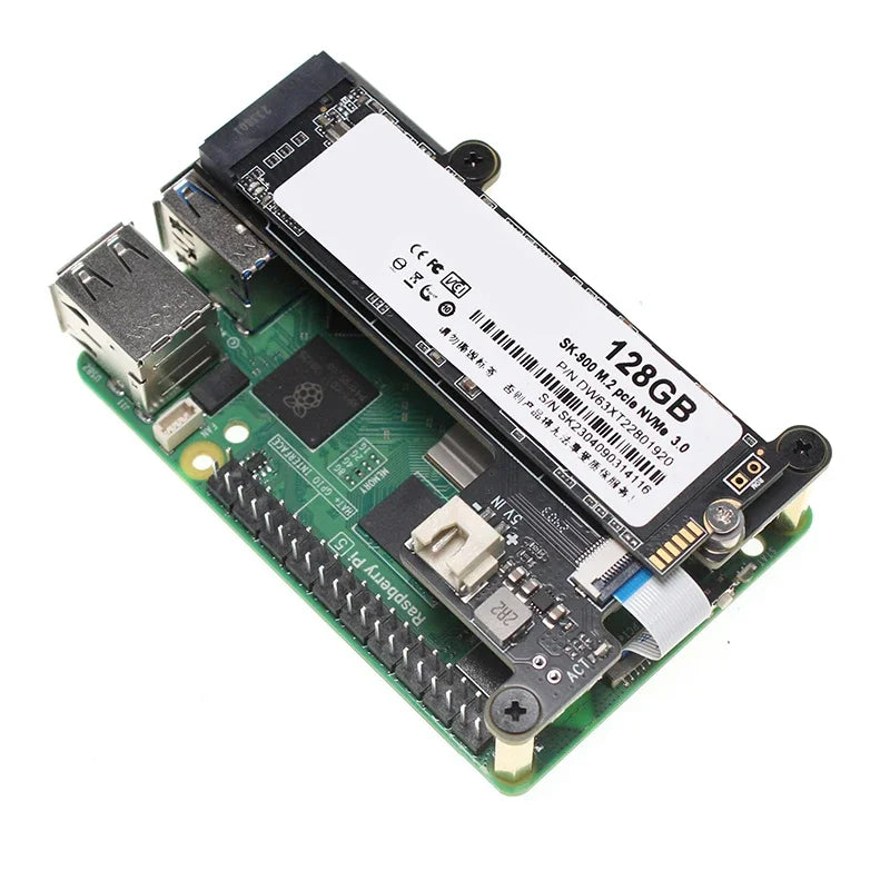 Raspberry Pi 5 X1001 M.2 SSD Expansion Board - PCIe to NVMe Adapter for 2280 Solid State Drives