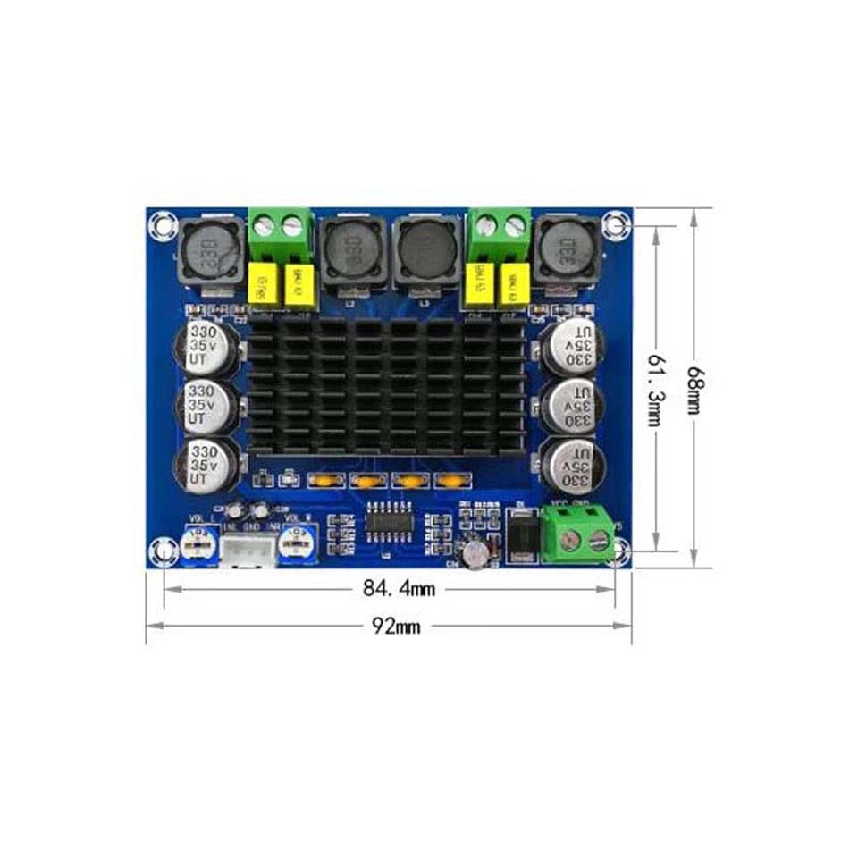 120W*2 TPA3116D2 Stereo Audio Amplifier Board Dual-channel Digital Class D Power Amplificador Modul 12V-24V  DIY pcb assembly Custom