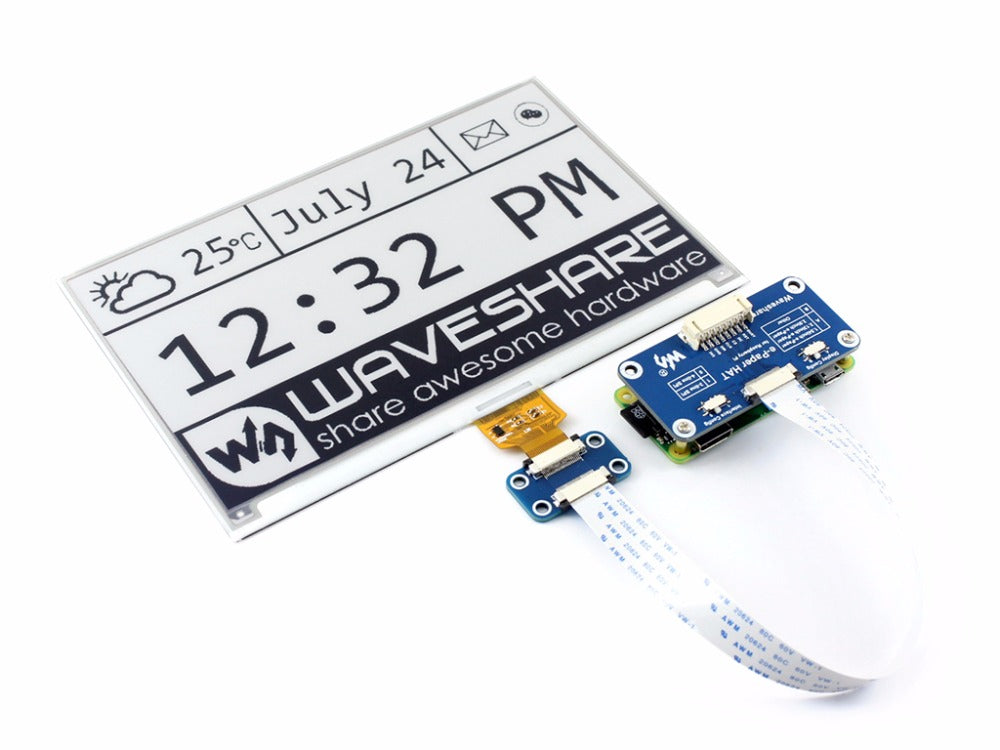 800x480 7.5inch E-Ink  HAT e-paper display supports Raspberry Pi STM32 Two-color Ultra low power consumption Custom PCB