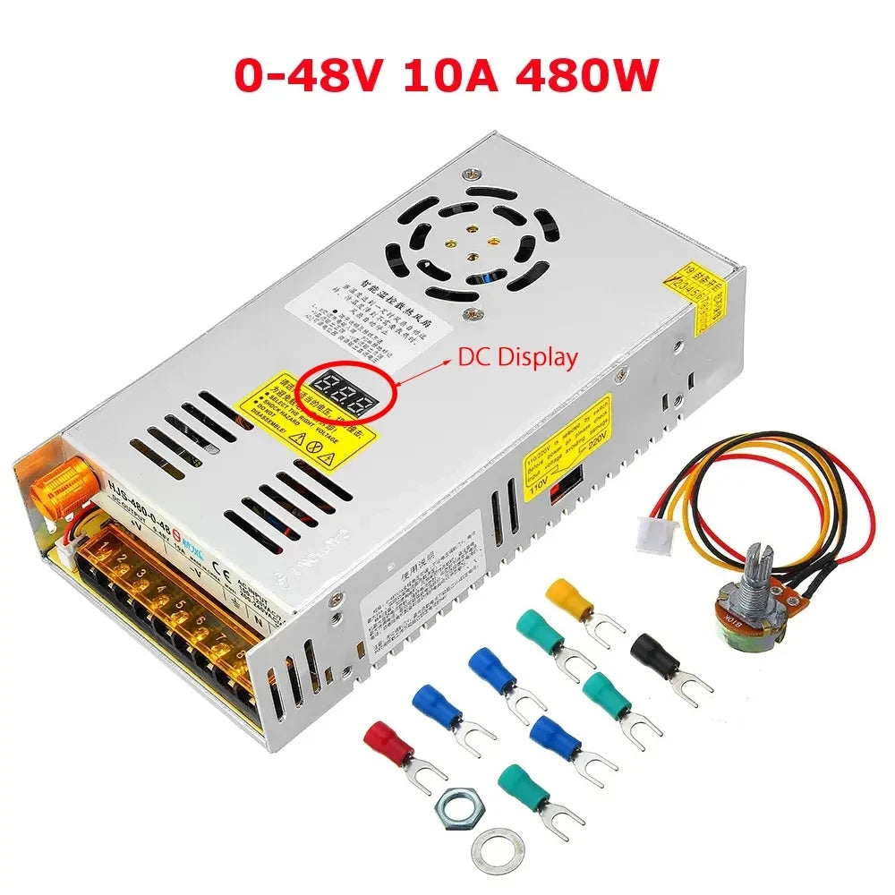 Custom Custom AC 110/220V to DC 0-48V 10A 480W Switching Power Supply Transformer Adjustable Switch Power with Digital PCBA Manufacturer
