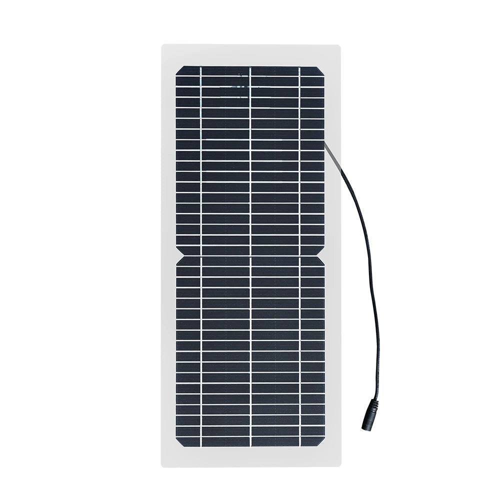 Custom 10W 12V Flexible Solar Panel Battery Charger Kit With PWM Controller + DC to USB Adapter + Cigarette Lighter + 5W LED Light Manufacturer