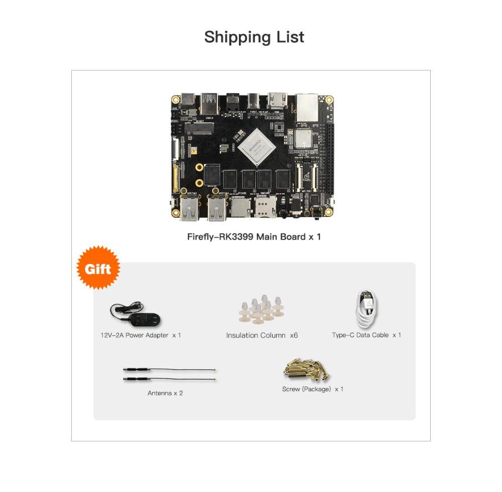 Custom Firefly RK3399: 6-Core 64-bit High-Performance 2G/4G DDR + 16G eMMC Dual Cameras Demo Board for AR VR Custom PCB pcba buyer