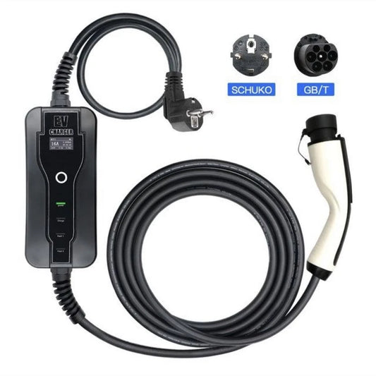 Custom 3.5W 16A Portable EV Charger GBT 5M Cable Length 7KW 32A 1 Phase Manufacturer