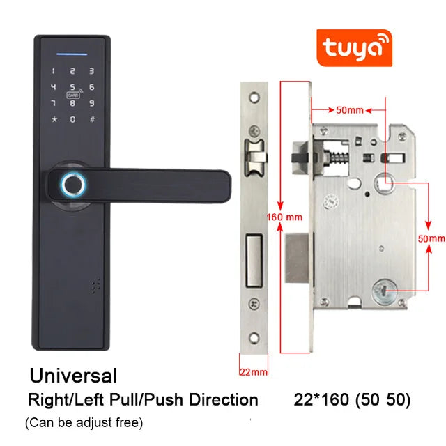 Custom Hot Tuya WIFI Door Lock smart lock Fingerprint Smart door Lock ,Password Keyless Door Lock,APP Remotely Fechadura Digital door l Manufacturer