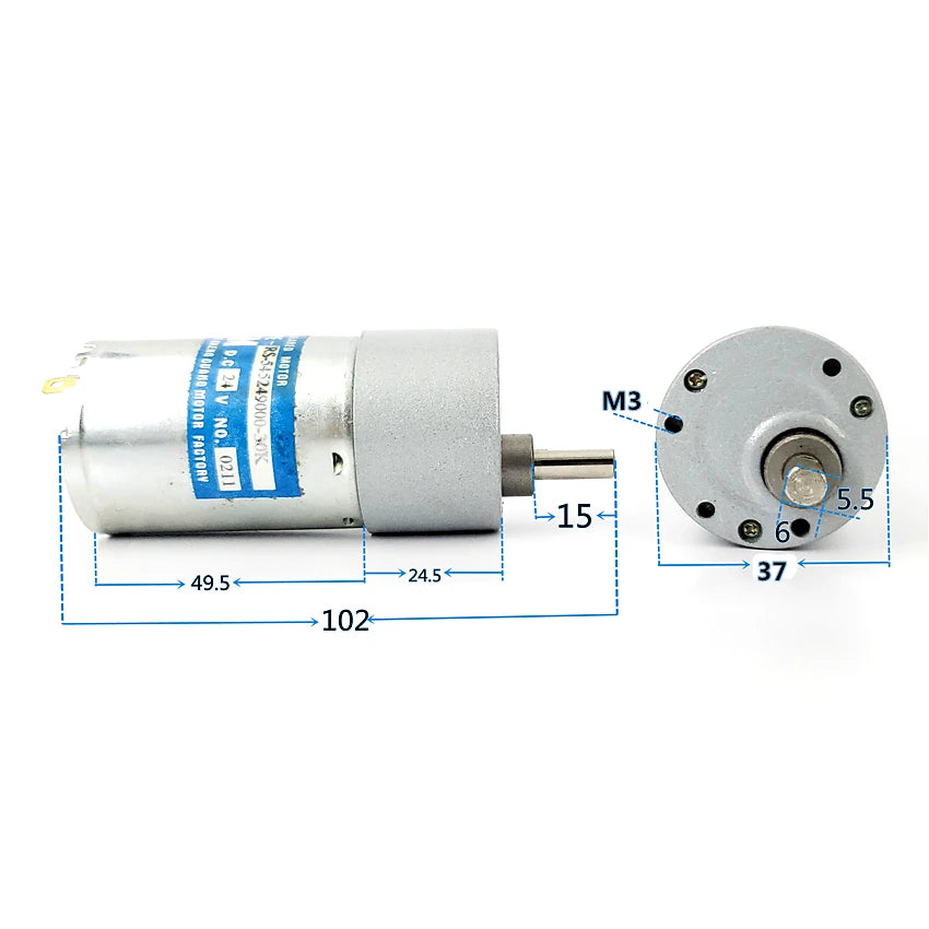 Custom S.G.M RS545 Geared Motor DC 12V-24V 270RPM Slow Speed Large Torque Full Metal Gearbox Small Electric Gear Motor D-shaft Manufacturer