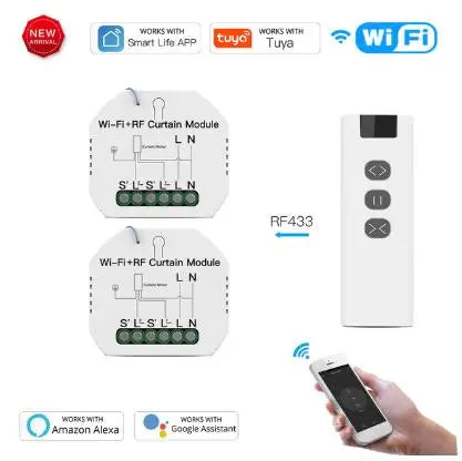 Custom WiFi RF Smart Curtain Module Switch for Electric Roller Shutter Motor Tuya Wireless Remote Control Work with Alexa Google Home Manufacturer