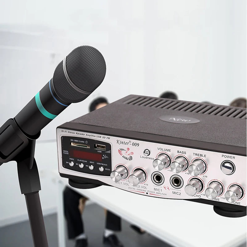 Custom 2*60W FM Radio Mp3 Player Audio Power Amplifier board Stereo Equalizer HiFi Karaoke Digital Mp3 Decoder Music AMP pcb assembly Manufacturer